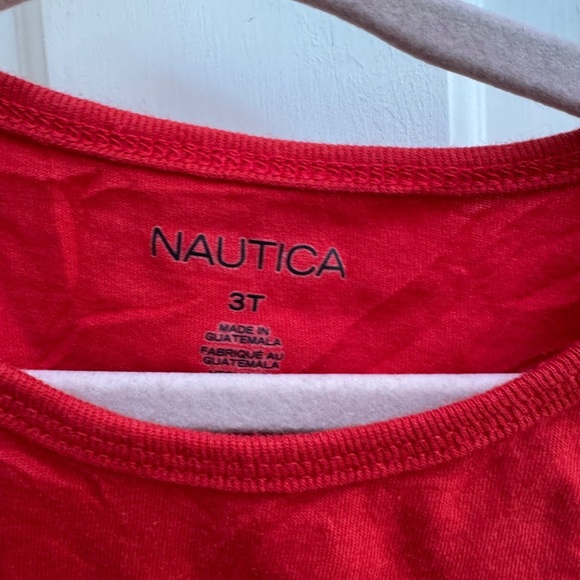 Nautica 3T Red & Gold Let Yourself Sparkle Holiday Long Sleeve Tee Shirt Blouse - Picture 5 of 6